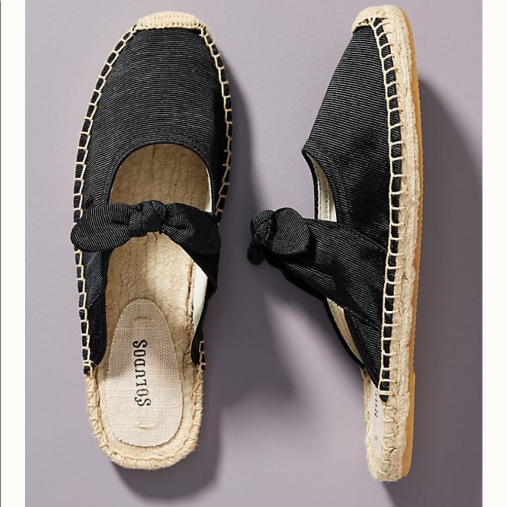 Soludos Alma Espadrille Mule Black size 6